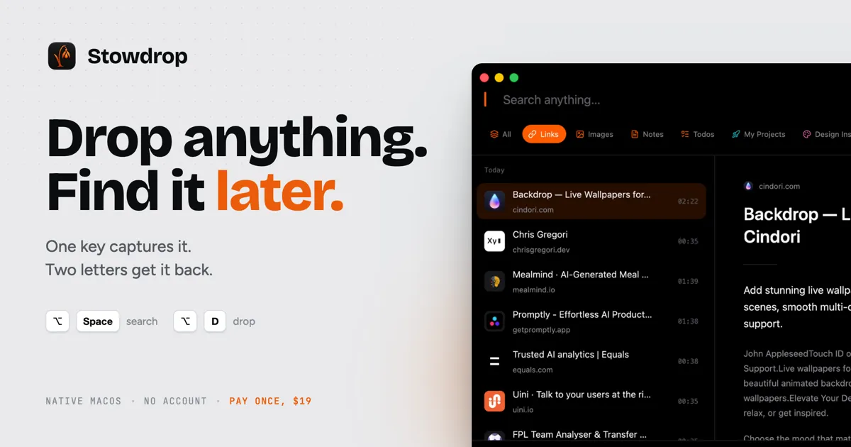 Stowdrop screenshot 1