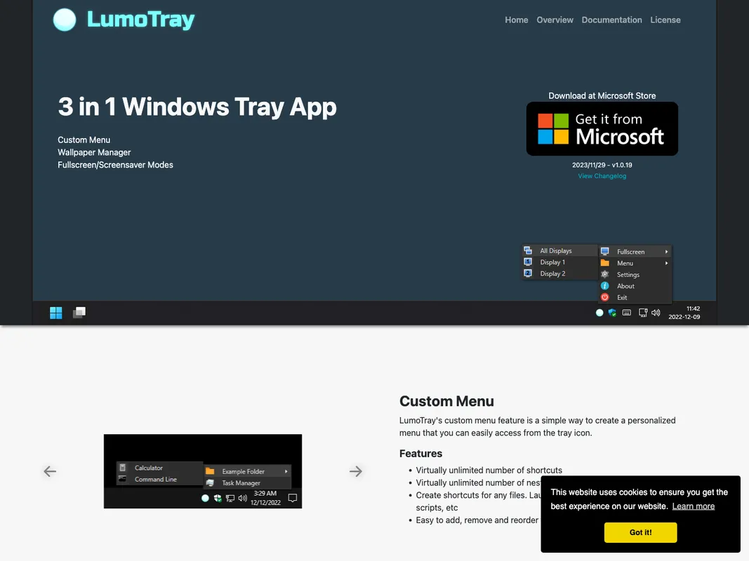 LumoTray screenshot 1
