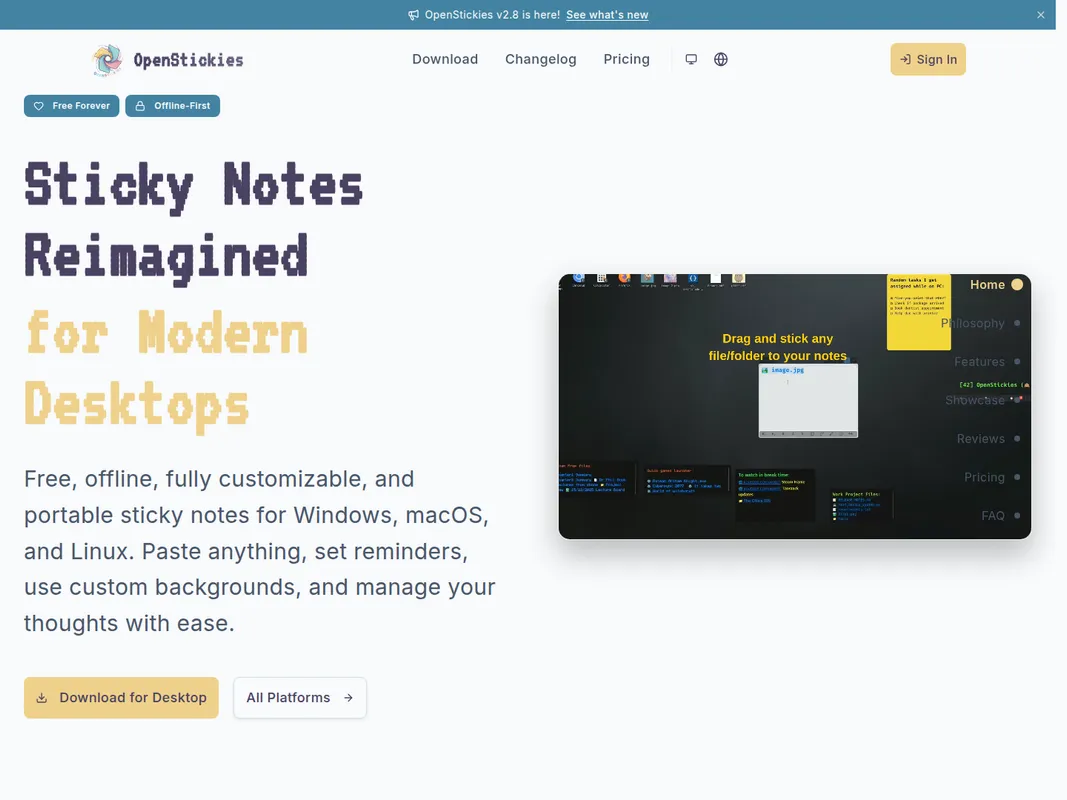 OpenStickies screenshot 1