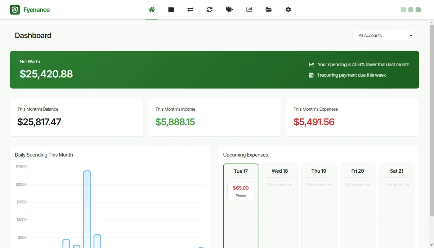 Fyenance screenshot 1